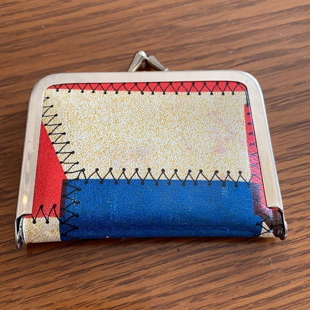 Vtg promotional snap top vinyl purse or pocket sewing kit